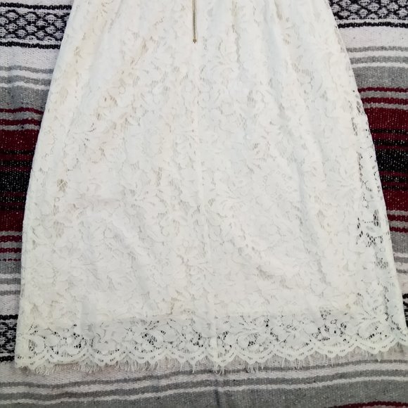 Maison Jules White Lace Sleeveless Midi Dress 6 - Picture 8 of 14